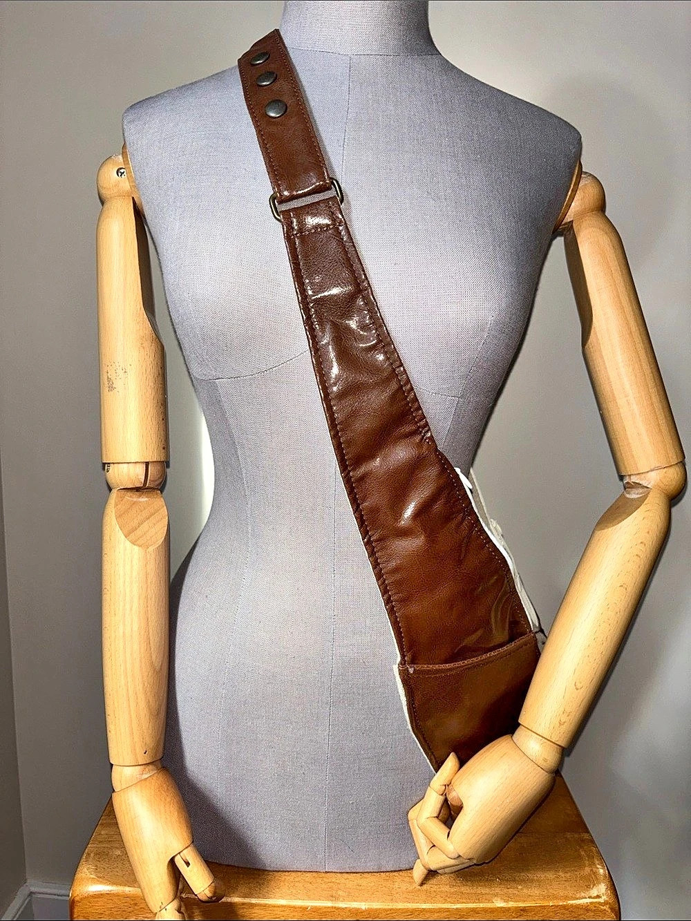 Sash Classic Faux Leather Sash Bag Brown Shoulder Bag